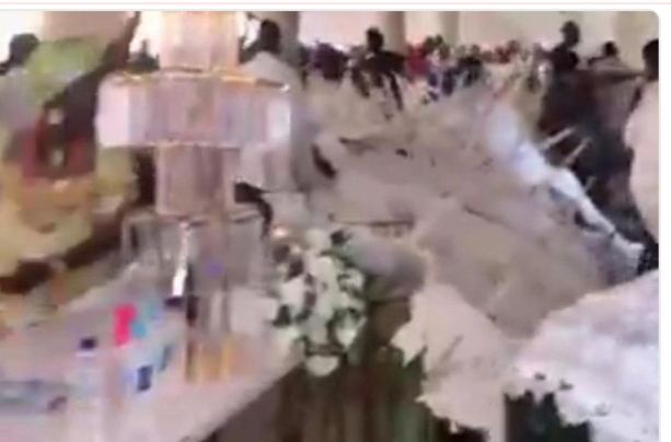 Wedding reception ends in panic as POP ceiling falls