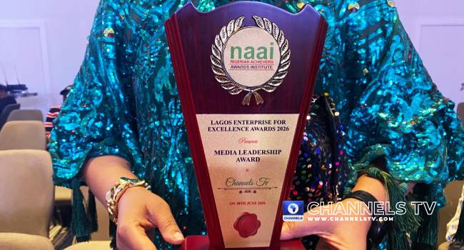 Channels TV Wins Media Leadership Prize At Lagos Enterprise And Excellence Awards 2026