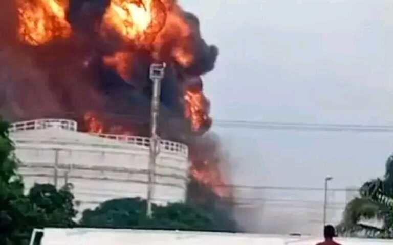 BREAKING: Fire breaks out at fuel terminal in Lagos