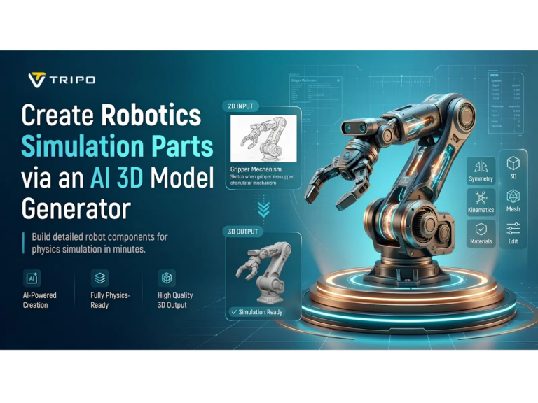 Create Robotics Simulation Parts via an AI 3D Model Generator