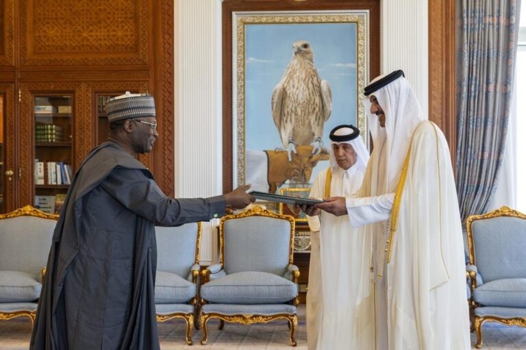 Ex-INEC chairman, Mahmood Yakubu presents letters of credence to Qatar