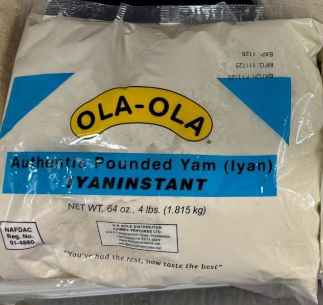 Canada recalls Ola-Ola pounded yam over undeclared milk allergen