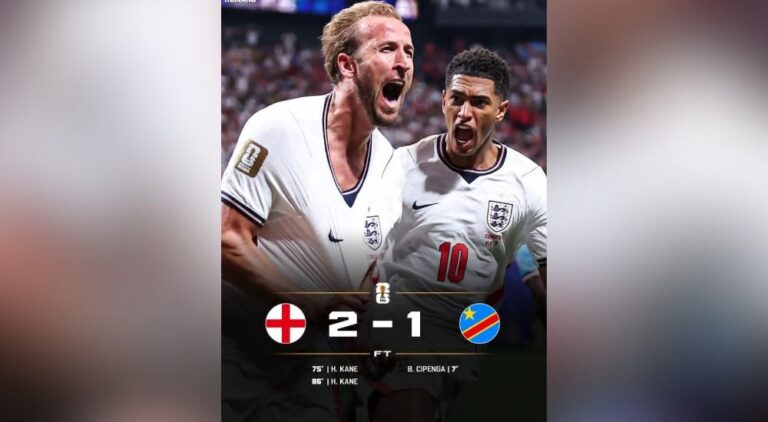 England Defeat DR Congo 2-1 To Reach World Cup Round Of 16