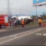 Just in: Panic as gas tanker catches fire in Lagos
