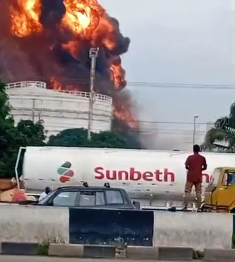 Firefighters battle explosion at Lagos fuel terminal